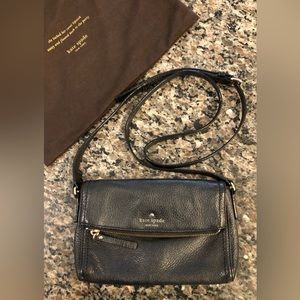 Kate Spade Shoulder Leather Purse (Black)
